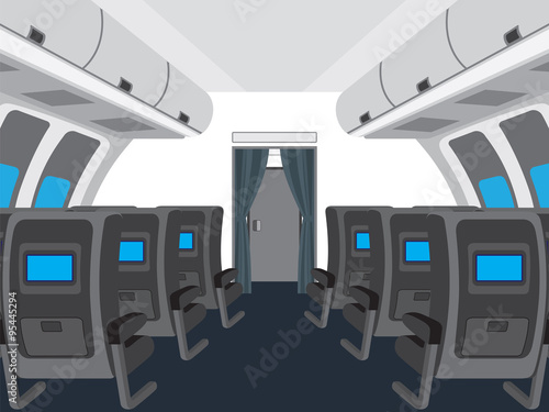 Interior of salon of the plane.