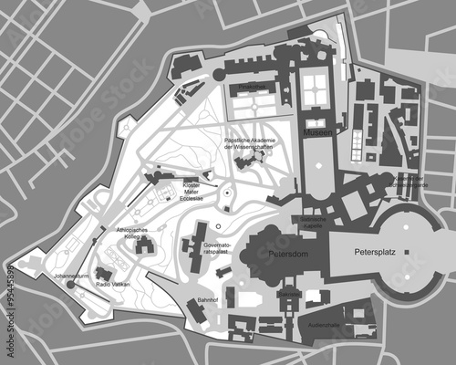 Karte - Vatikanstadt (Grau)