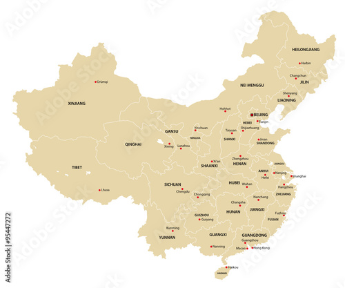Administrative divisions of China map
