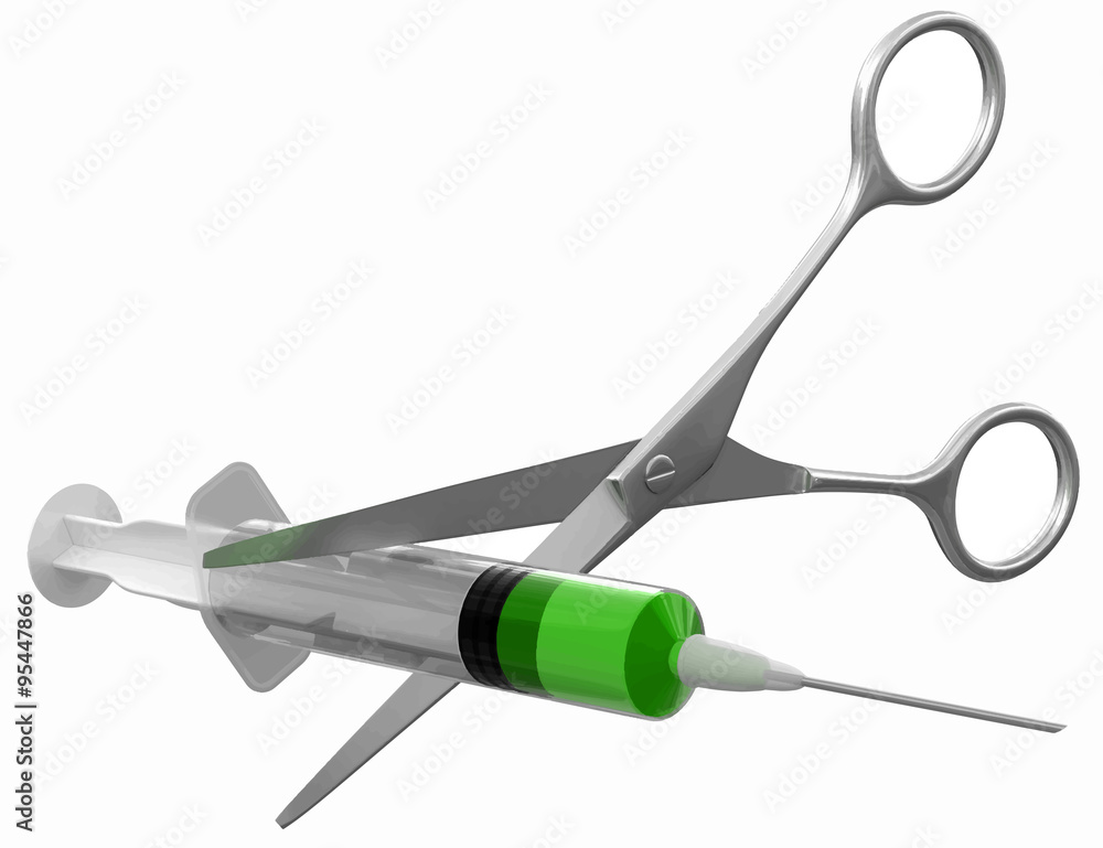 Obraz premium Scissors and Syringe