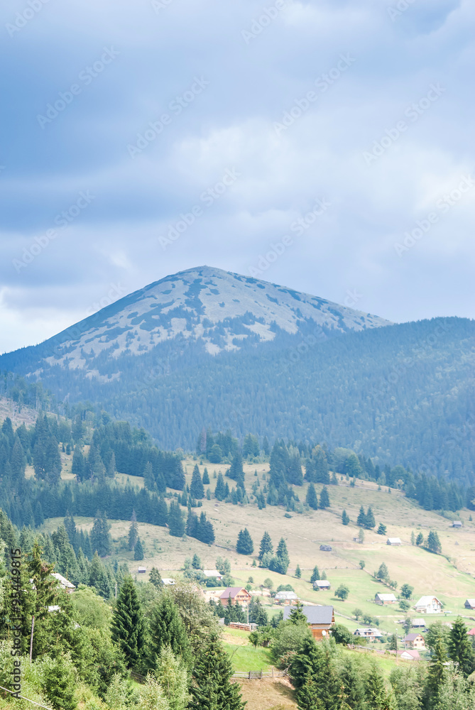 Panorama of the Ukraine Mountains - Karpaty in summer