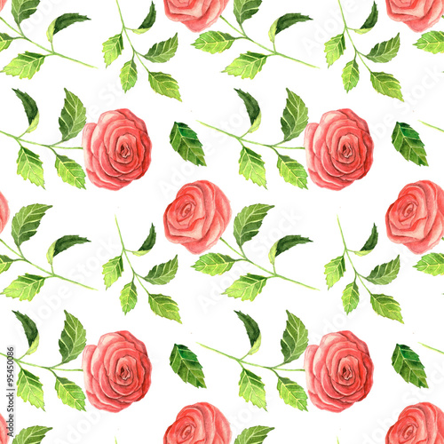 Seamless pattern with red flower © lisagerrard99