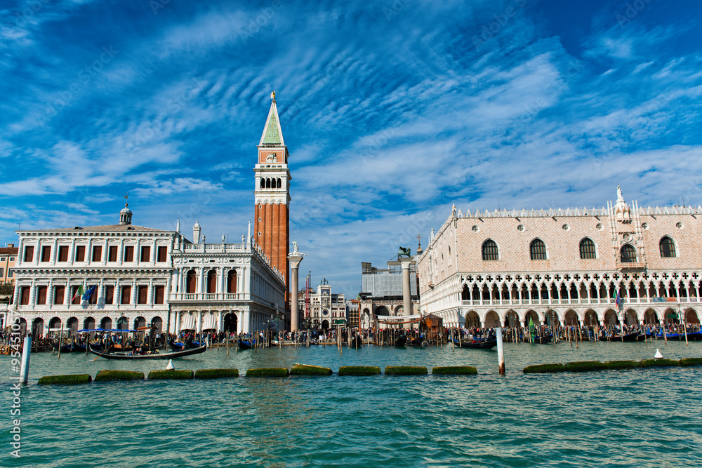 View of St Marks Square and Campanile in Venice