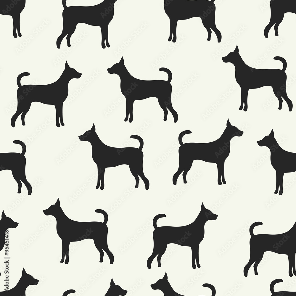 Animal seamless pattern of dog silhouettes Animal seamless pattern of dog silhouettes
