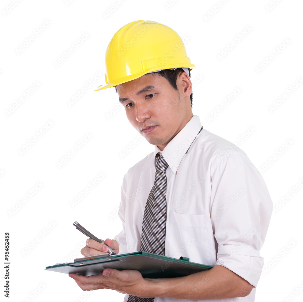 engineer writting with clipboard engineer writting with clipboard