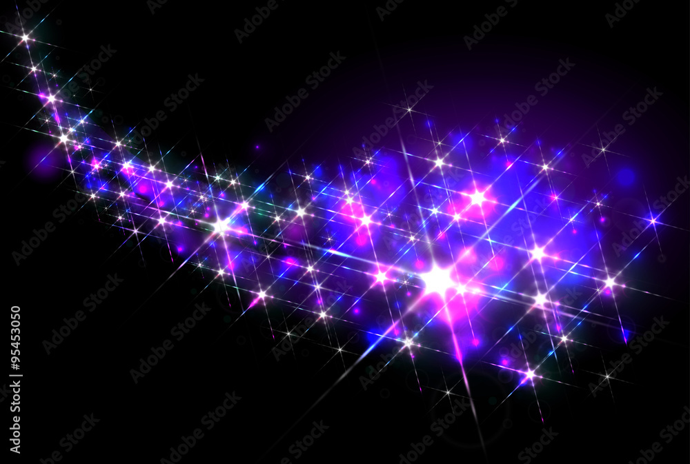 Fototapeta premium Glittering shining stars trail