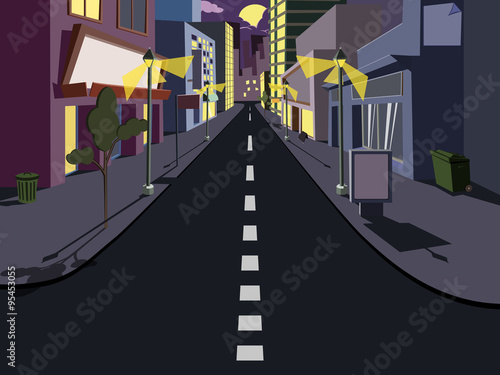 Night cityscape comics