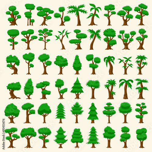 54 Cartoon vector trees