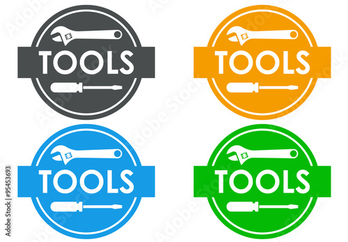 Icono plano texto TOOLS varios colores #1