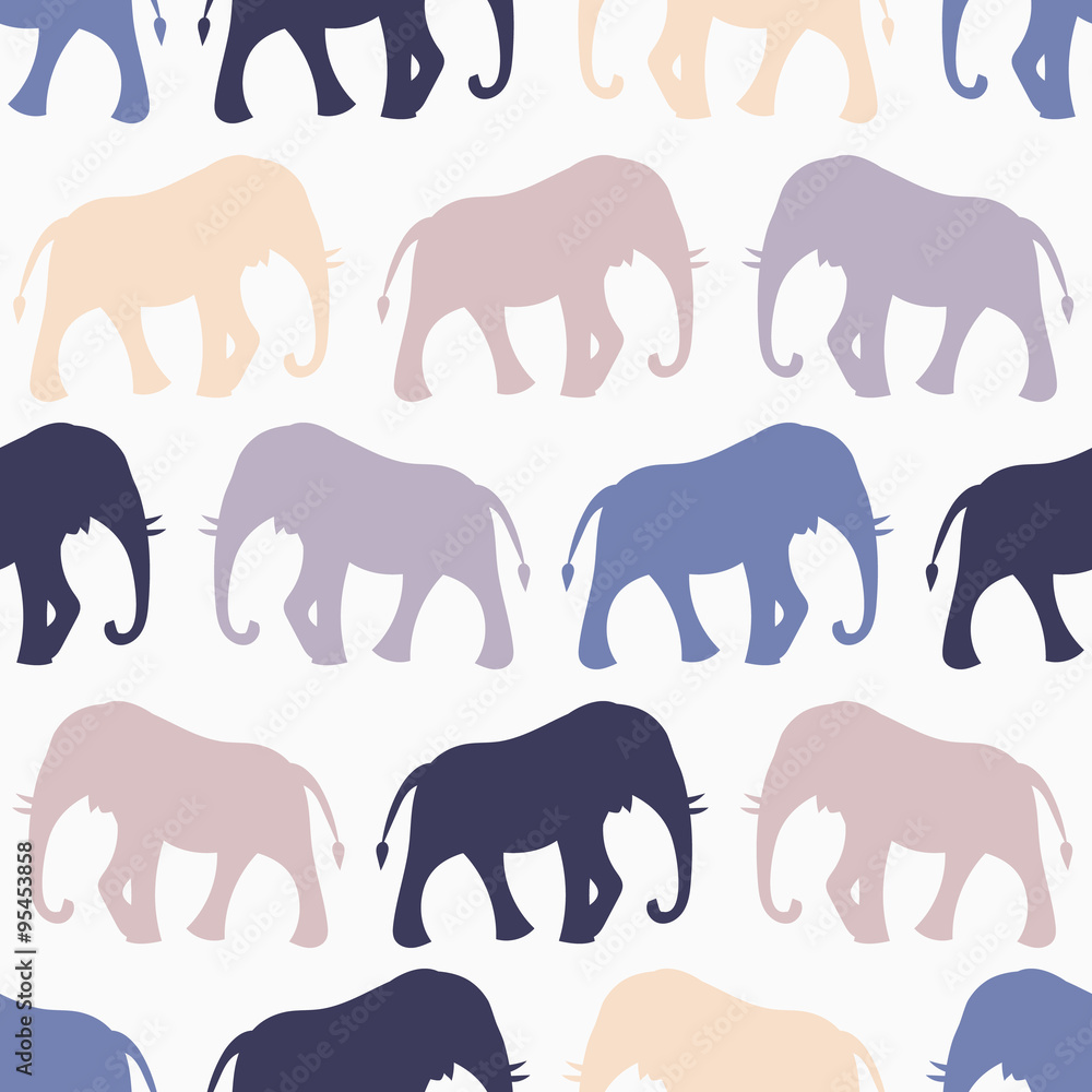 Animal seamless pattern of elephant