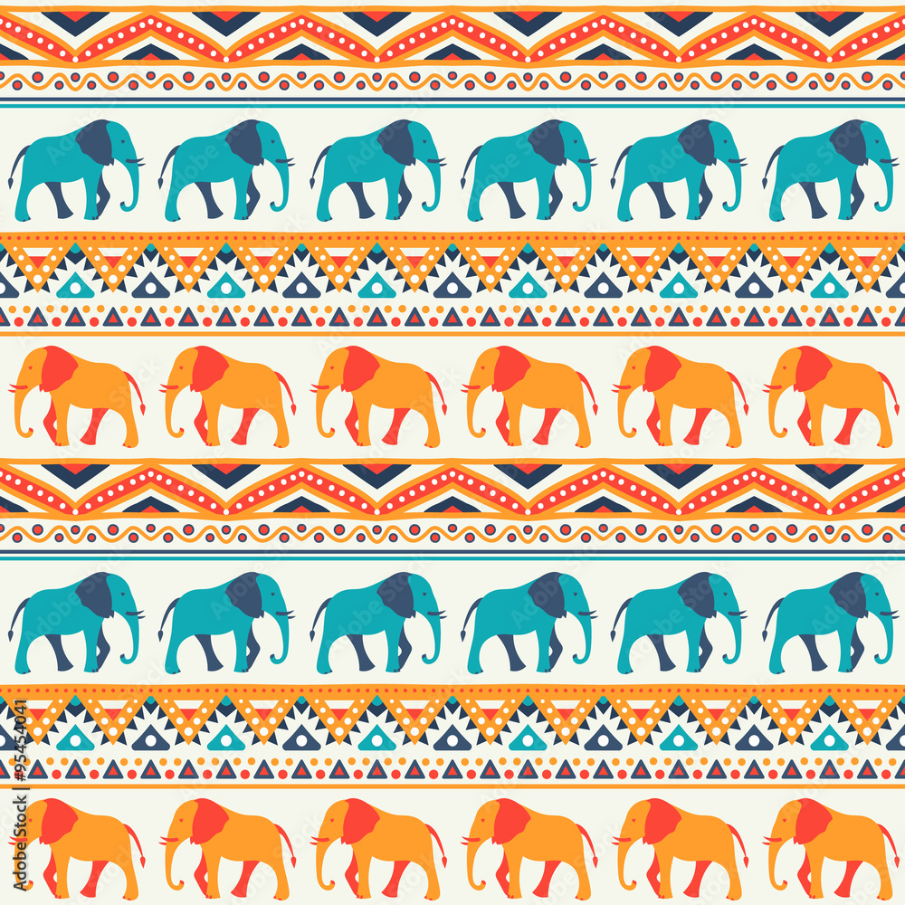 Naklejka premium Animal seamless pattern of elephant