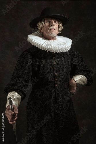 Εκτύπωση καμβά Official portrait of historical governor from the golden age. St