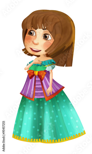 Fairytale cartoon character - princess - illustration for the children