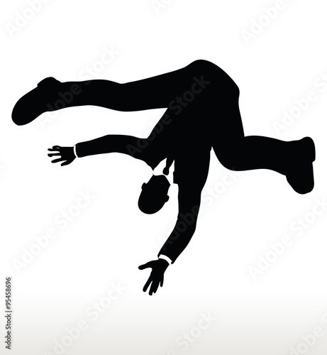 silhouette of businessman falling