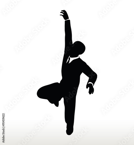 silhouette of businessman hanging