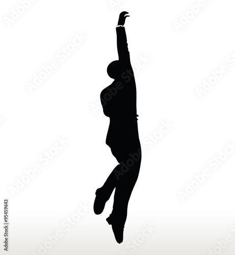 silhouette of businessman hanging