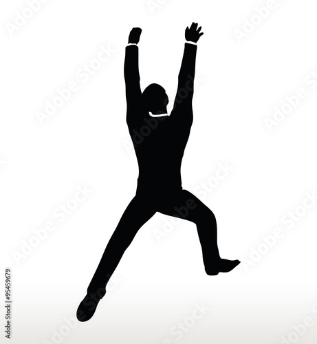 silhouette of businessman hanging