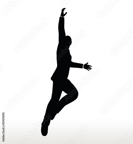 silhouette of businessman hanging