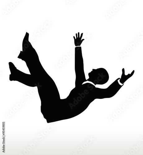 silhouette of businessman falling