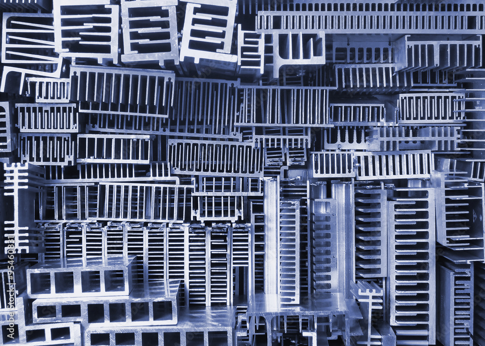 Old aluminum heatsinks - abstract background Old aluminum heatsinks - abstract background