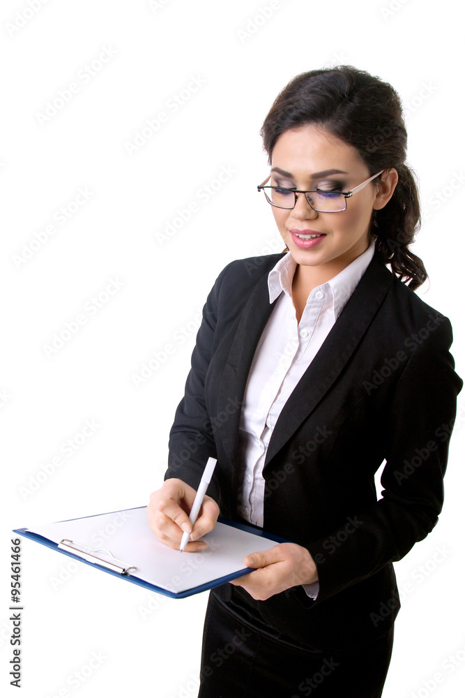 clipboard in the business woman's hands clipboard in the business woman's hands
