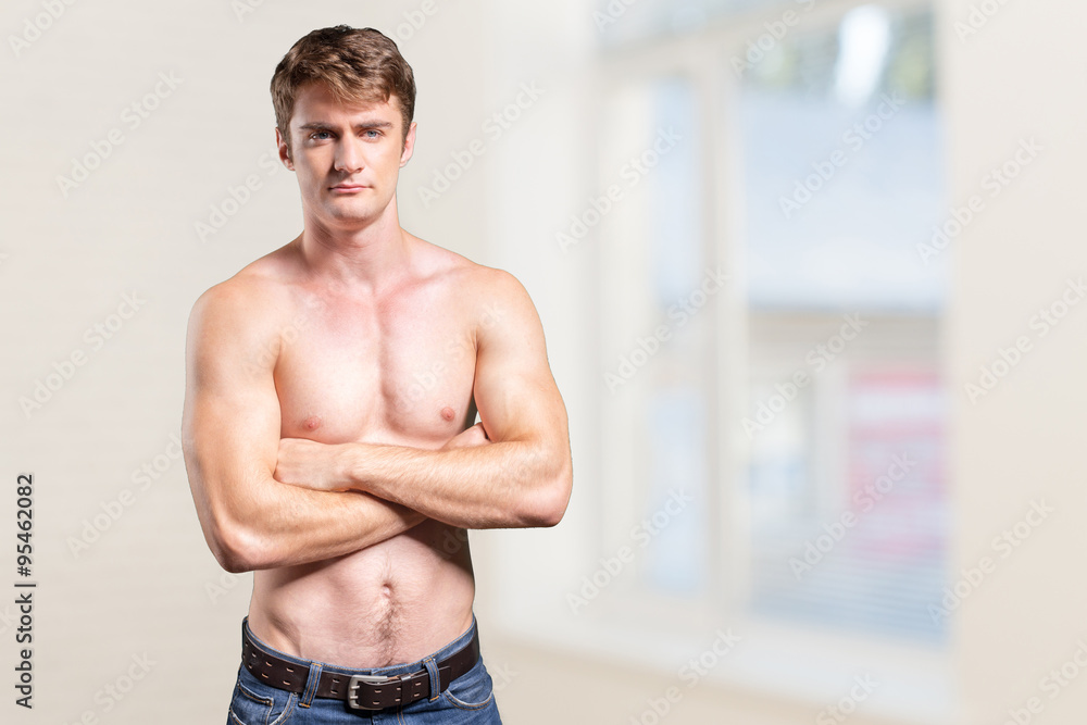 Image of muscle man posing Image of muscle man posing