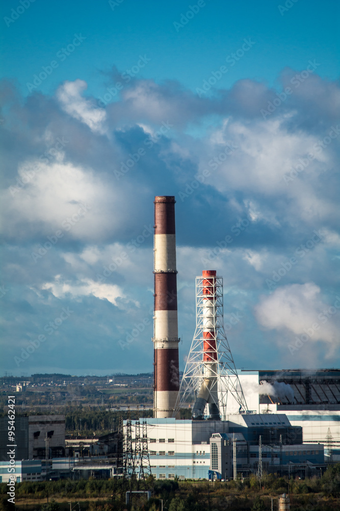 Pipe thermal power plant. Poor environmental conditions, fumes.
Pipe thermal power plant. Poor environmental conditions, fumes.