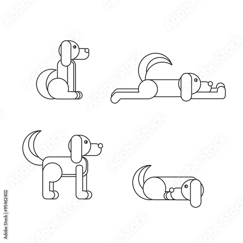 Dog in 4 positions