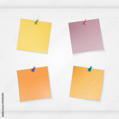 four yellow stationery stickers set