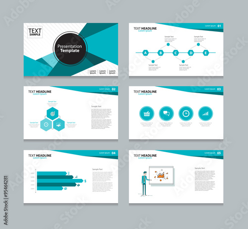 Vector polygon business template presentation slides background design