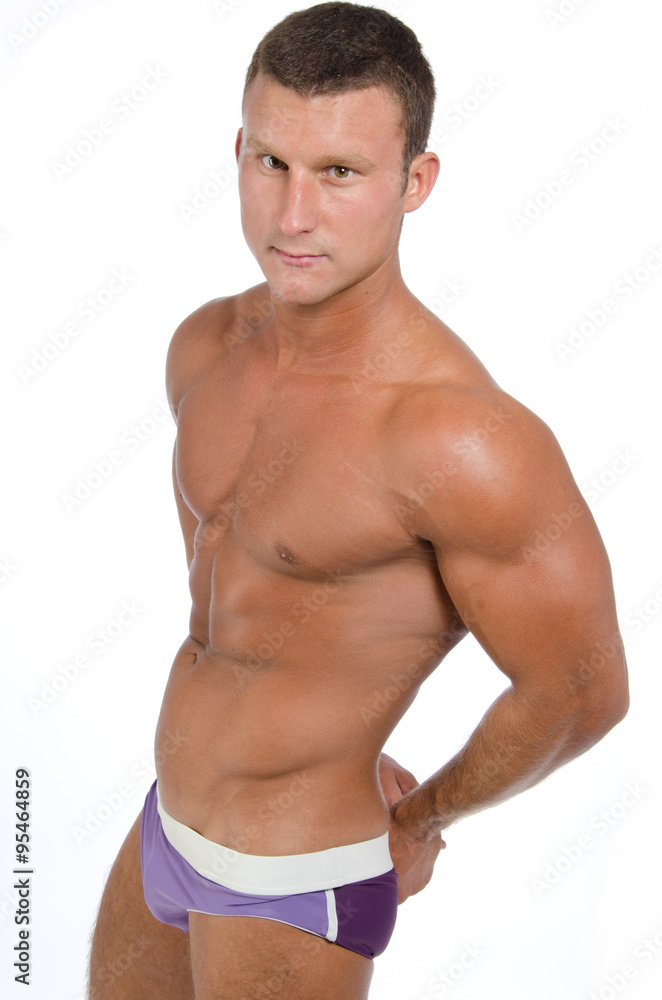 Fototapeta premium sexy naked man posing in the studio 