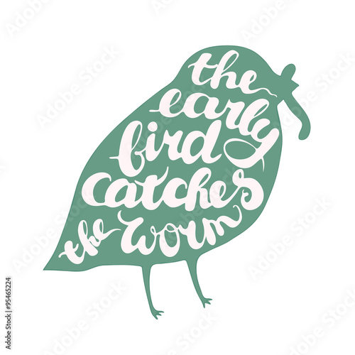 Letterig composition with bird