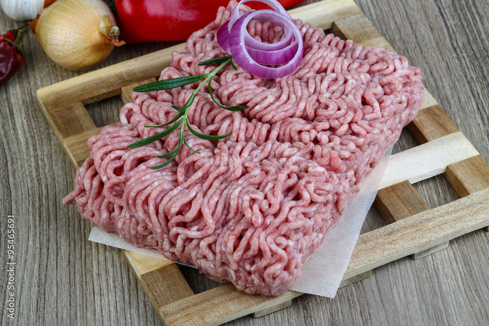 Raw minced pork meat