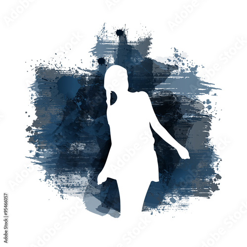 Silhouette einer jungen Frau im Kleid