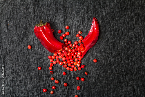 Chili pepper with red bell pepper