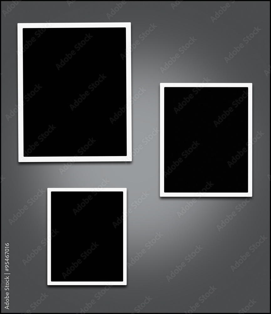 Empty photo frame with gray background Empty photo frame with gray background