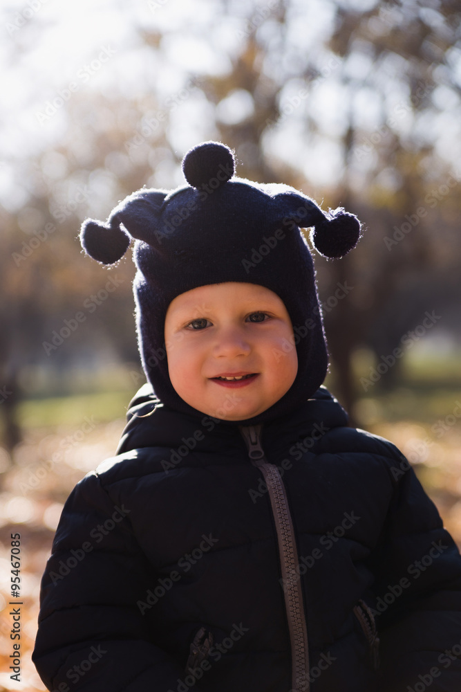 happy little boy in a park happy little boy in a park