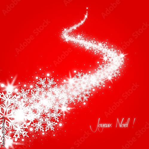 Carte de Noël - Fond avec flocons - Version rouge