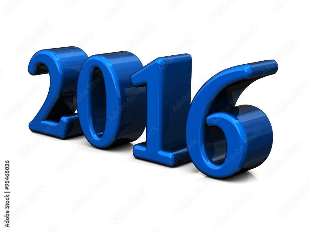 New Year Blue 2016 3d Text Isolated On White New Year Blue 2016 3d Text Isolated On White