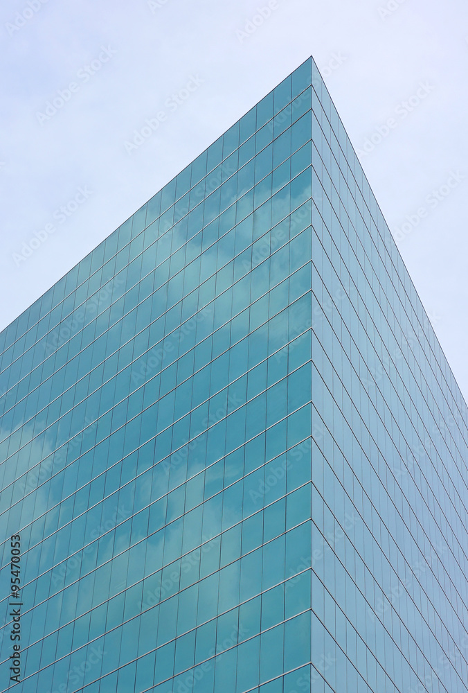 The glass surface of Modern office building
