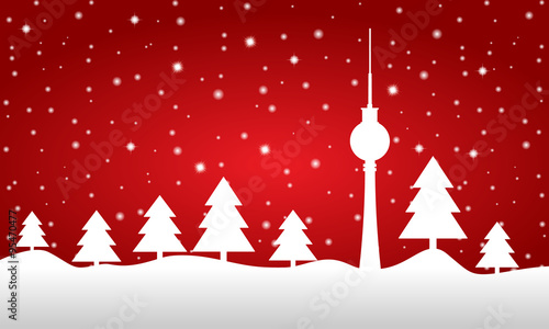 Weihnachten in Berlin (in Rot) - Vektor