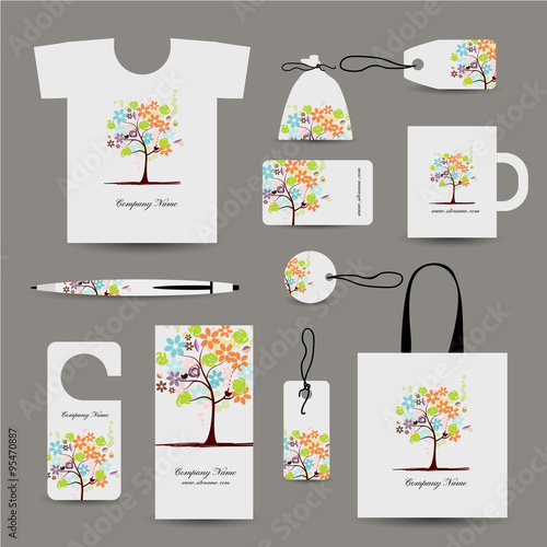 Corporate business style design, floral tree