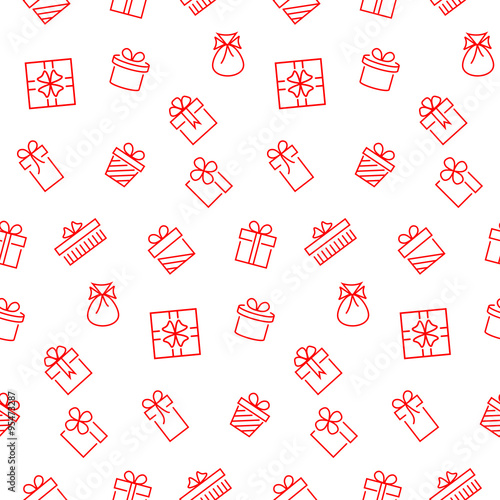  Present seamless pattern. Vector background.