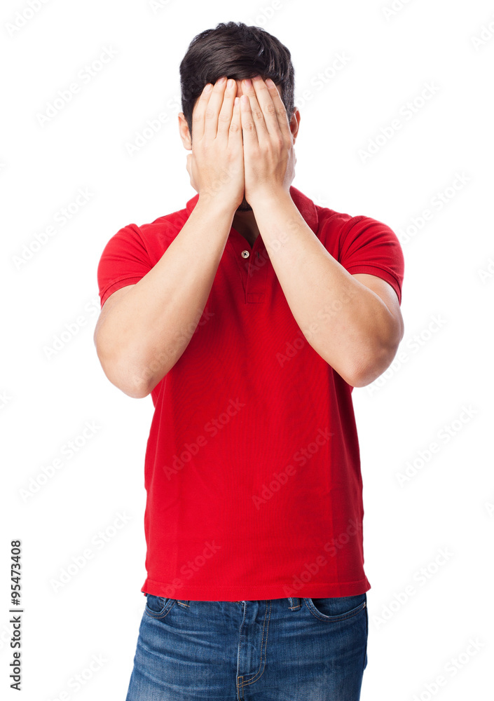 chinese man covering his face chinese man covering his face