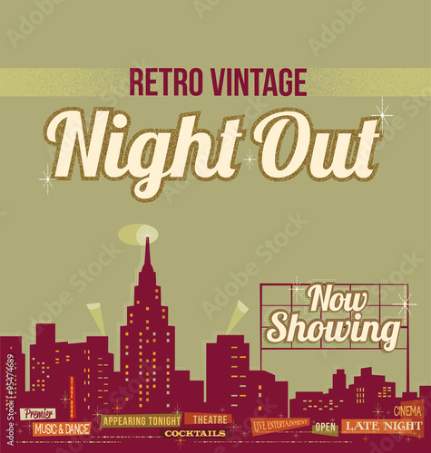 retro showtime entertainment sign