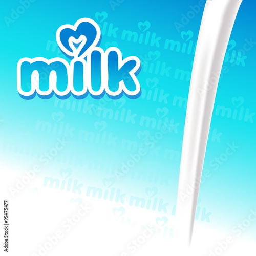 vector design with pouring  milk and text