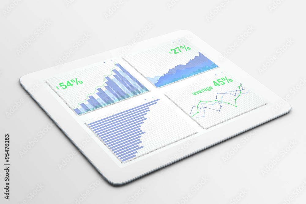 Buusiness chart on digital tablet screen Buusiness chart on digital tablet screen