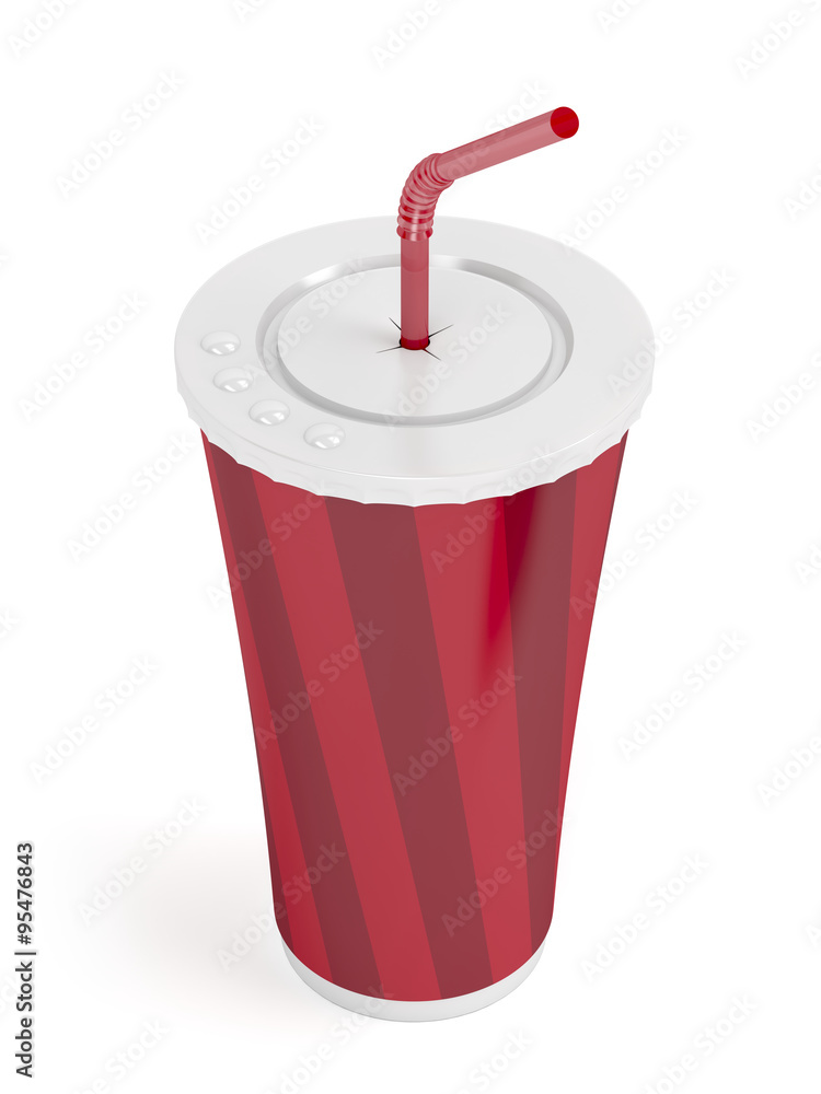 Paper cup with bendable straw Paper cup with bendable straw