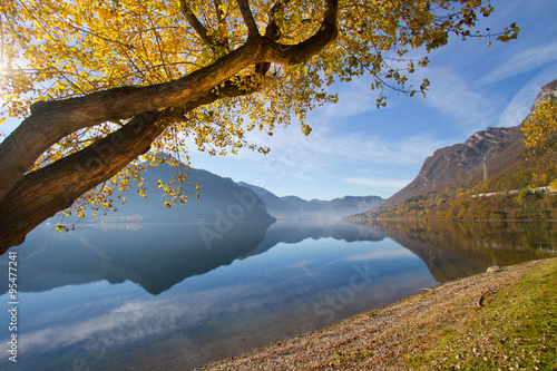 Idro lake in autumn, Brescia photo