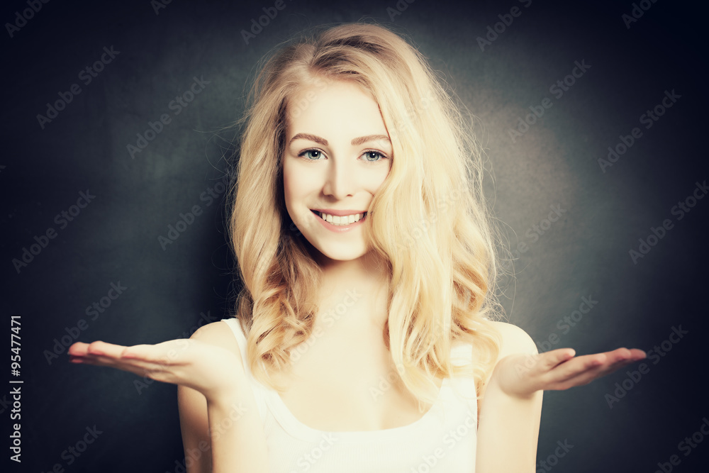 Choice. Woman chooses. Beautiful Girl Fashion Model Keeps Things Choice. Woman chooses. Beautiful Girl Fashion Model Keeps Things